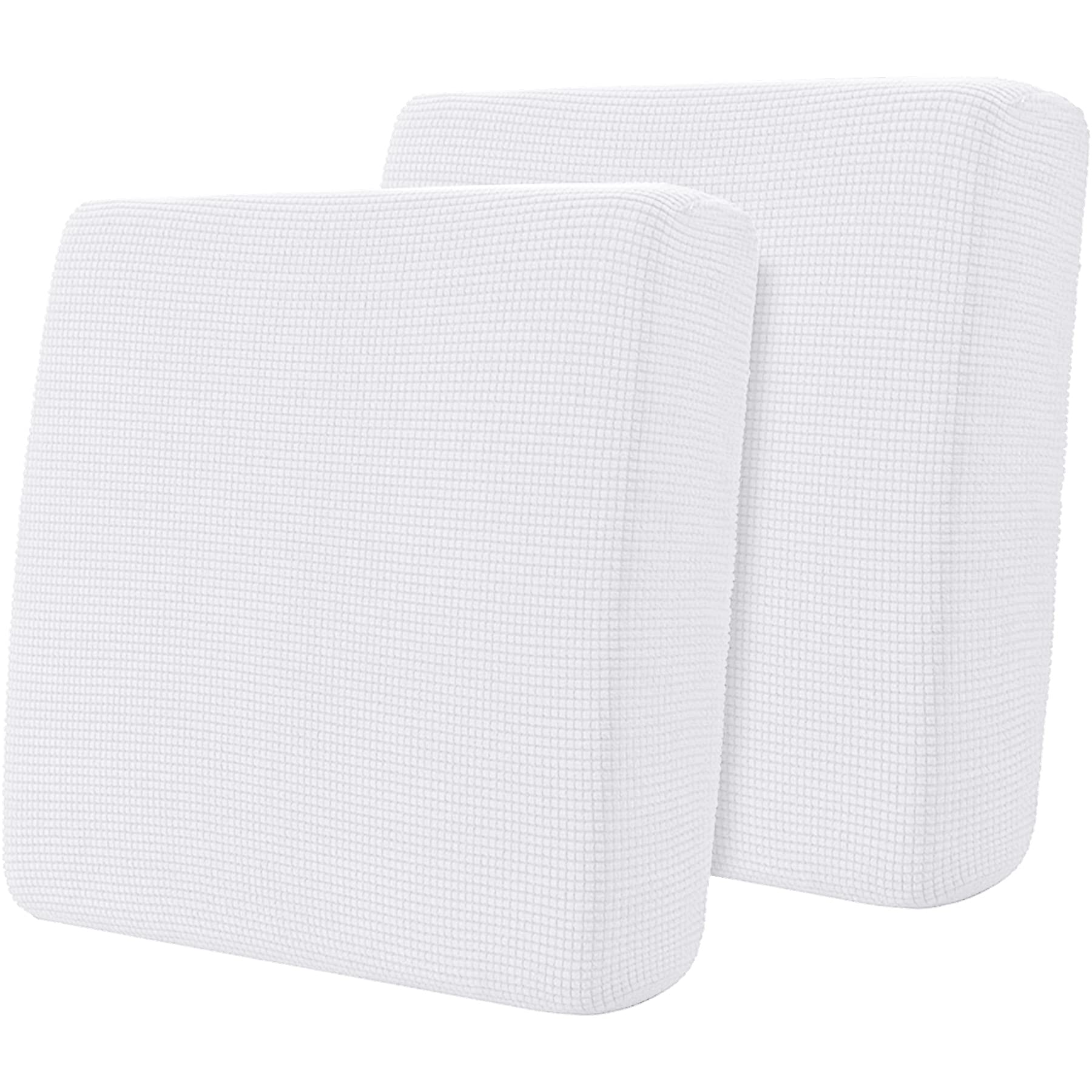 Hokway Stretch Couch Cushion Slipcovers Reversible Cushion Replacement Slipcovers Sofa Cushion Covers(White, 2)