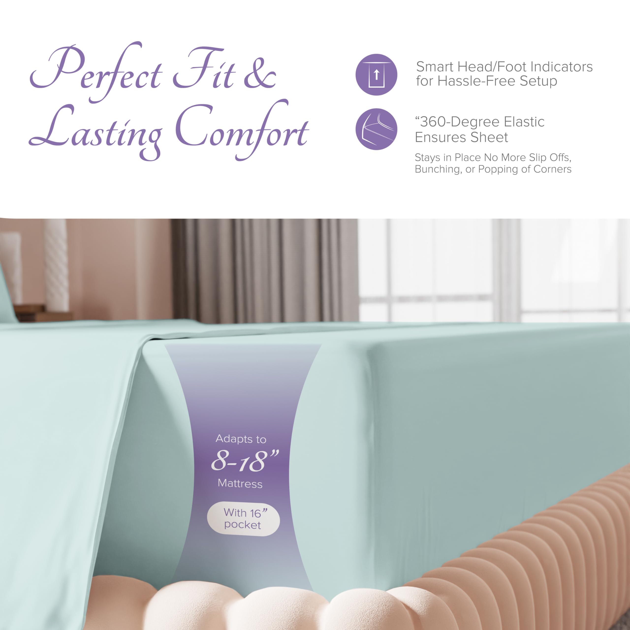 Carressa Linen 100% Egyptian Cotton Sheets - 600 Thread Count 4 Pc Full Size Sheet Set, Soft, Cooling, High Thread Count Sateen,