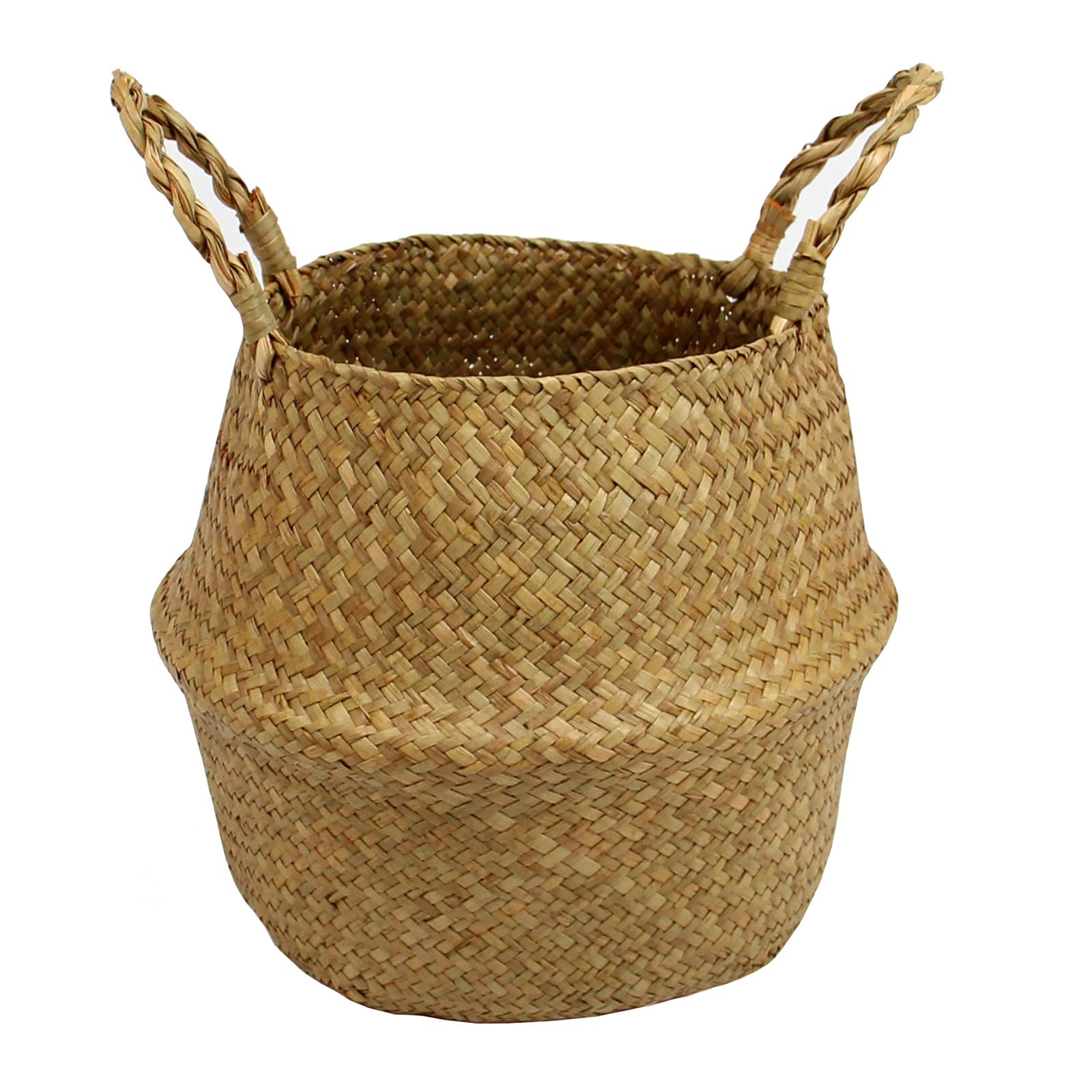 Casaphoria Woven Seagrass Belly Basket for Storage Plant Pot Indoorb,Decorative Sturdy and Durable Natural Material Sea Grass Ba