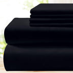 Bysure 6 Pieces Bed Sheets Set(Queen, Black) - Hotel Luxury Super Soft 1800 Thread Count 100% Microfiber Sheets With Deep Pocket