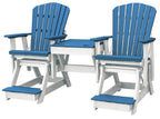 American Furniture Classics Balcony Height Table Double Glider, Blue & White