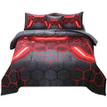 Jqinhome Queen Gamer Comforter Set For Boys Girls Kids,6 Piece Bed In A Bag 3D Video Game Bedding -All Season Soft Microfiber Do