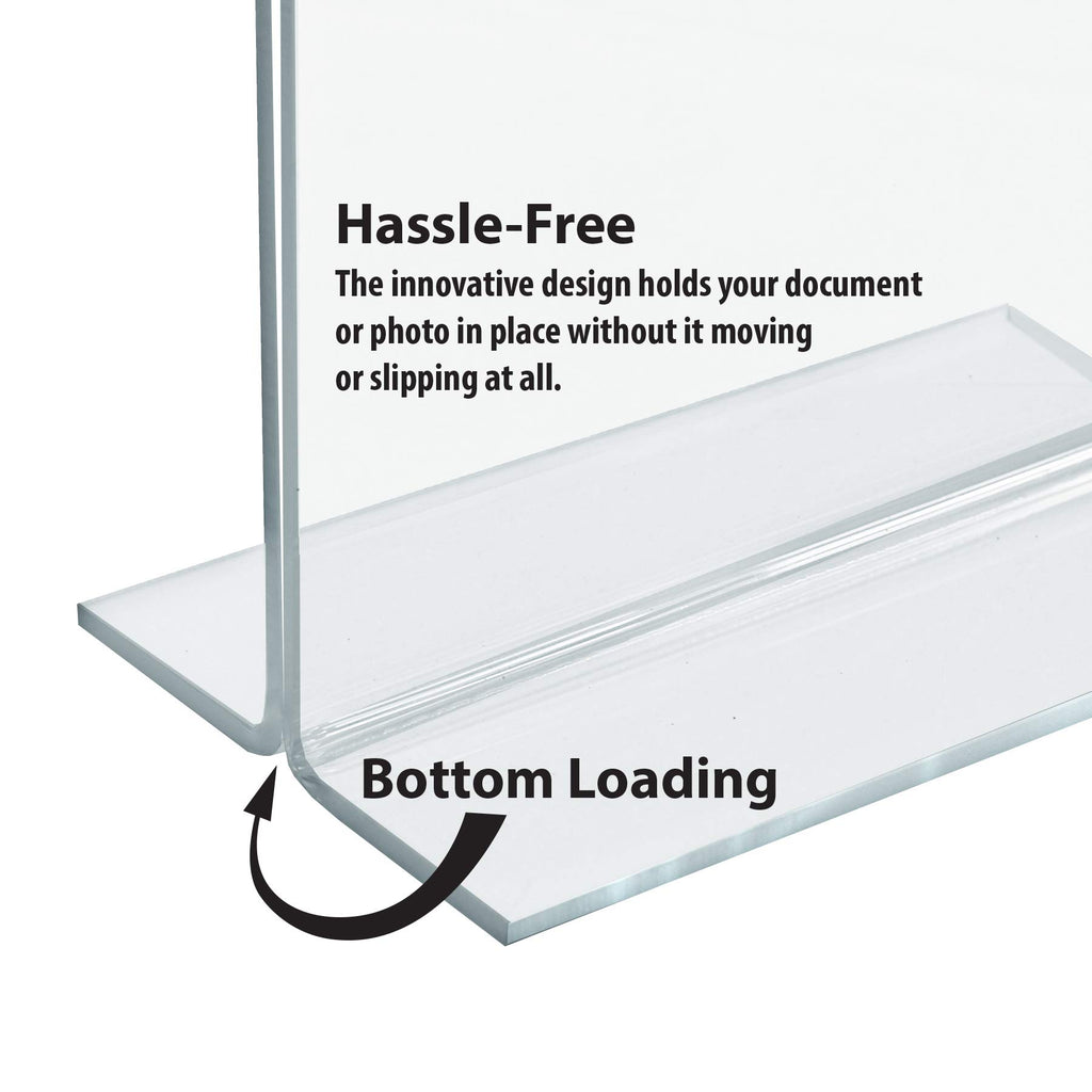 Azar 152727 Horizontal Double-Sided Stand Up Sign Holder, 10 Count Clear, 6 In W X 4 In H