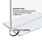 Azar 152727 Horizontal Double-Sided Stand Up Sign Holder, 10 Count Clear, 6 In W X 4 In H