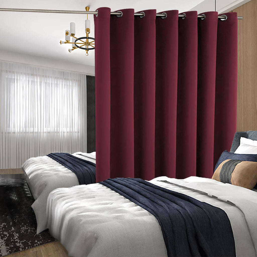 Bgment Room Darkening Curtain For Sliding Glass Door, Extra Long Blackout Room Divider Curtain For Living Room 120 Inch Length, Doorways Privacy Window Curtain & Drape, Burgundy, 1 Panel, 100 Wide