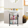 Kimzda 2Tier Under Sink Organizer Multipurpose Movable Rolling Cart Storage Cabinet Basket For Bathroom Kitchen With Hand Towel