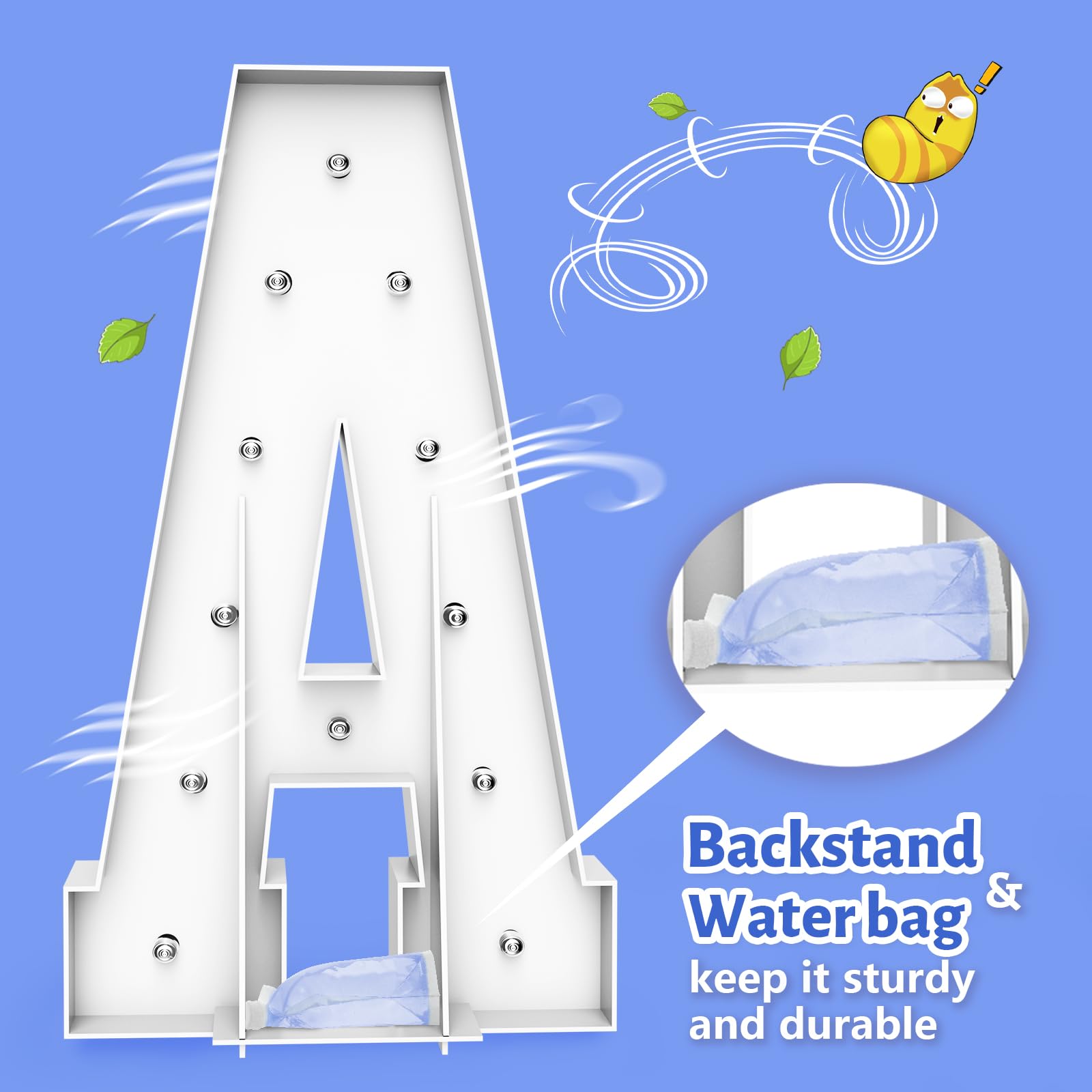 4Ft Marquee Light Up Numbers - Cool White Light Up Numbers 8 With Fixed Water Bag, Party Decoration Large Marquee Light Up Numbe