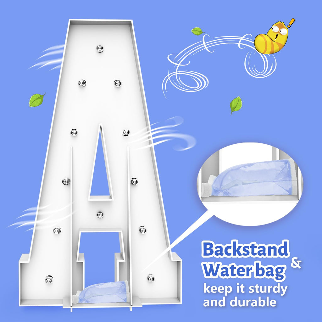 4Ft Marquee Light Up Numbers - Cool White Light Up Numbers 7 With Fixed Water Bag, Party Decoration Large Marquee Light Up Numbe