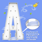 4Ft Marquee Light Up Numbers - Cool White Light Up Numbers 7 With Fixed Water Bag, Party Decoration Large Marquee Light Up Numbe