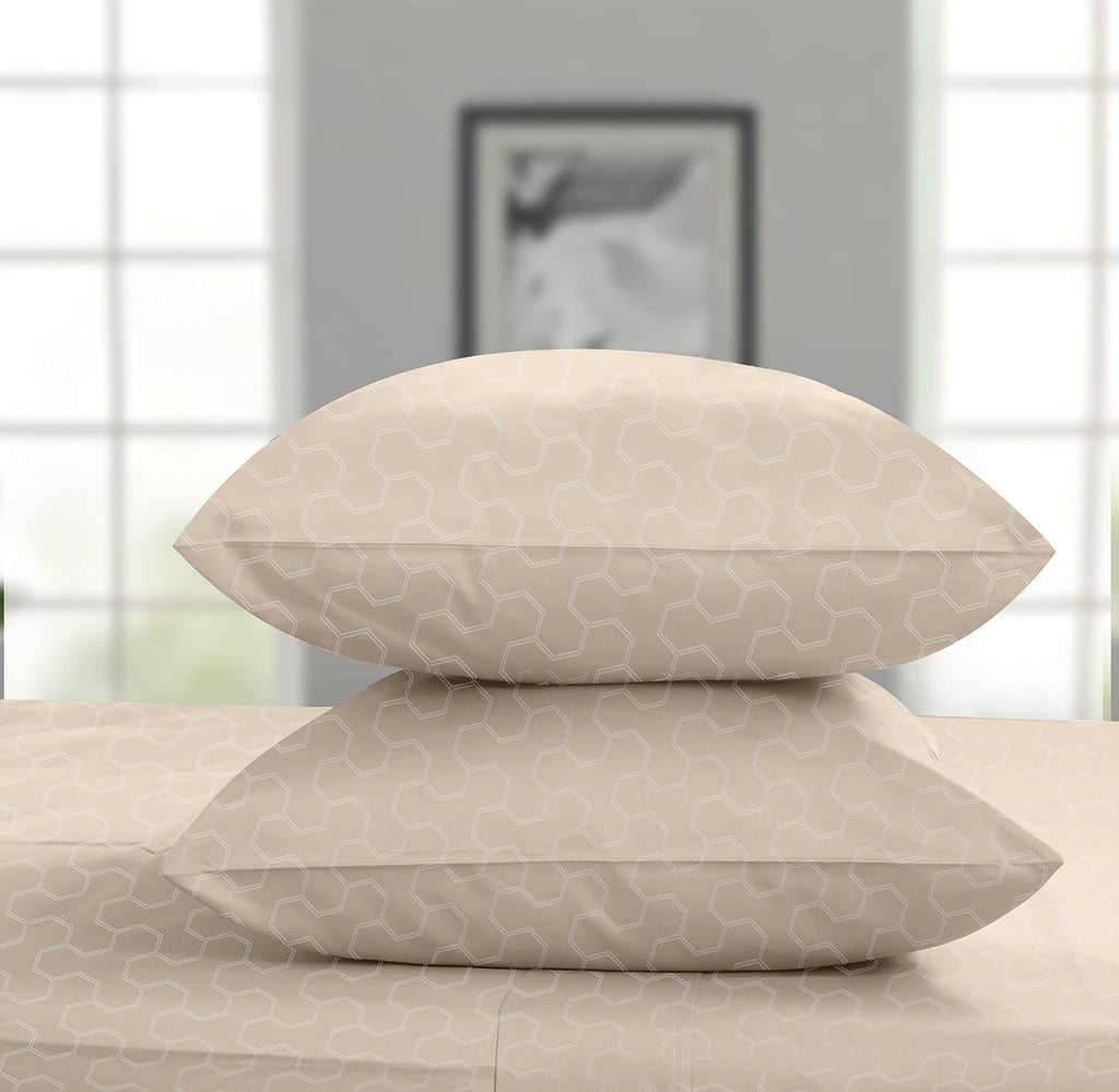 Threadmill 100% Cotton Sheets For King Size Bed | Damask Sateen All-Season 500Thread Count 4 Pc King Bed Sheets Set | Soft, Brea