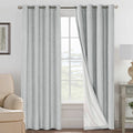 H.VERSAILTEX 100% Blackout Curtains for Bedroom, Thermal Insulated Linen Textured Curtains Heat and Full Light Blocking Drapes L