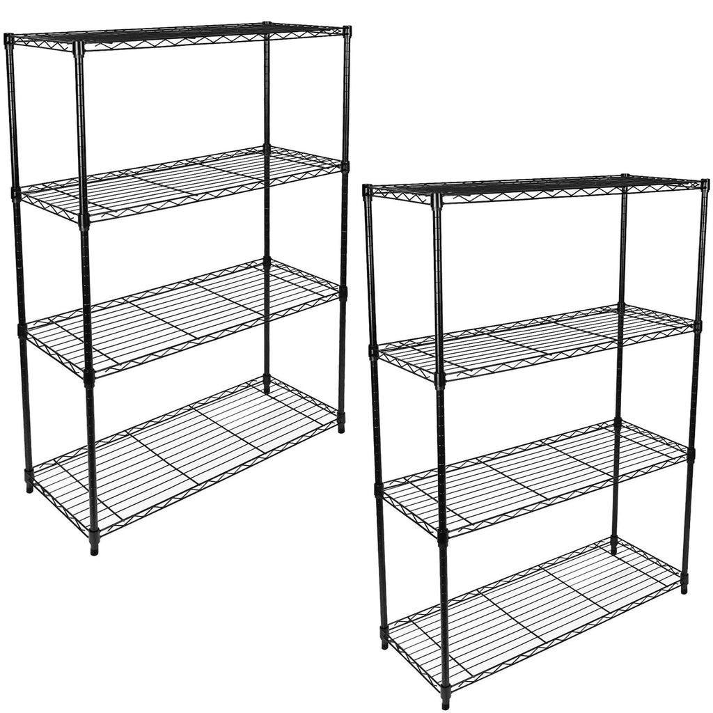 Simple Deluxe Heavy Duty 4-Shelf Storage Shelving Unit, 36' D X 14' W X 55.91' H Steel Organizer Wire Rack 1000Lb Capacity, Black, 2 Pack