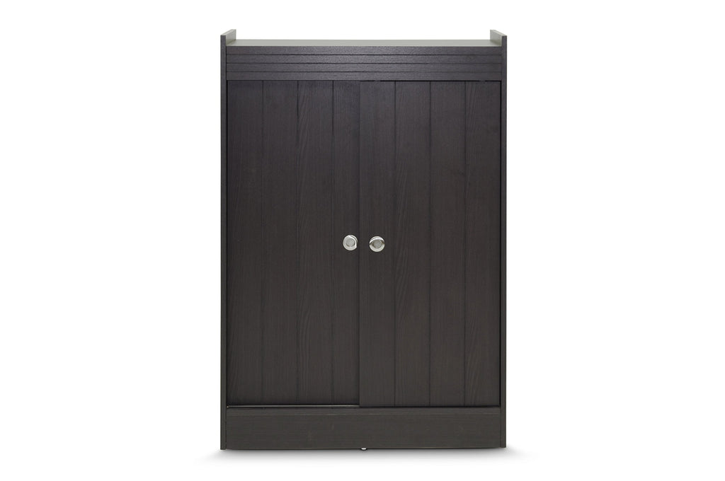 Baxton Studio Shoe-Rack Cabinet, Espresso