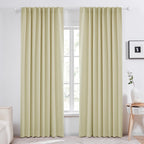 Deconovo Blackout Curtains – Room Darkening, Noise-Reducing, Thermal Insulated – Energy-Efficient Window Treatment For Bedroom, Living Room & Home Office – 2 Panels, Beige, 70W X 108L Inch