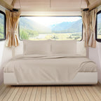 Nestl Linen Rv Queen Sheets – Super Soft Rv Short Queen Sheets For Rv Camper, 4 Piece 1800 Microfiber Fitted Rv Sheets, Double Brushed Rv Bed Sheets Set, Camper Sheets And Pillowcases