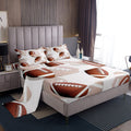 Feelyou Football Rugby Bed Sheet Set Kids American Football Bedding Sheets for Boys Girls Sports Theme Decor Bedding Fitted Shee