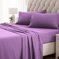Sleep Zone Nanotex Super Soft Cooling King Bed Sheets Set 4 Piece - Easy Care Fitted Flat Sheet & Pillowcase Sets - Wrinkle Free, Fade Resistant, Deep Pocket 16' (Lavender, King)