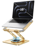 LOXP Adjustable Laptop Stand, Computer Stand with 360 Rotating Base, Ergonomic Laptop Riser Mount for Desk Foldable Protable Com