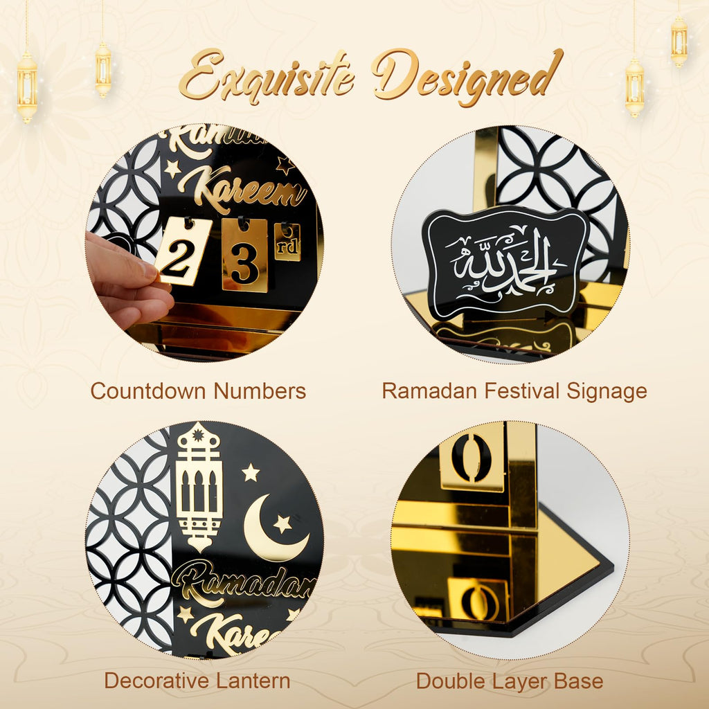 Ramadan Advent Countdown Calendar Acrylic: Ramadan Decorations For Home Eid Mubarak Table Decor, 30 Days Countdown Calendar 2024