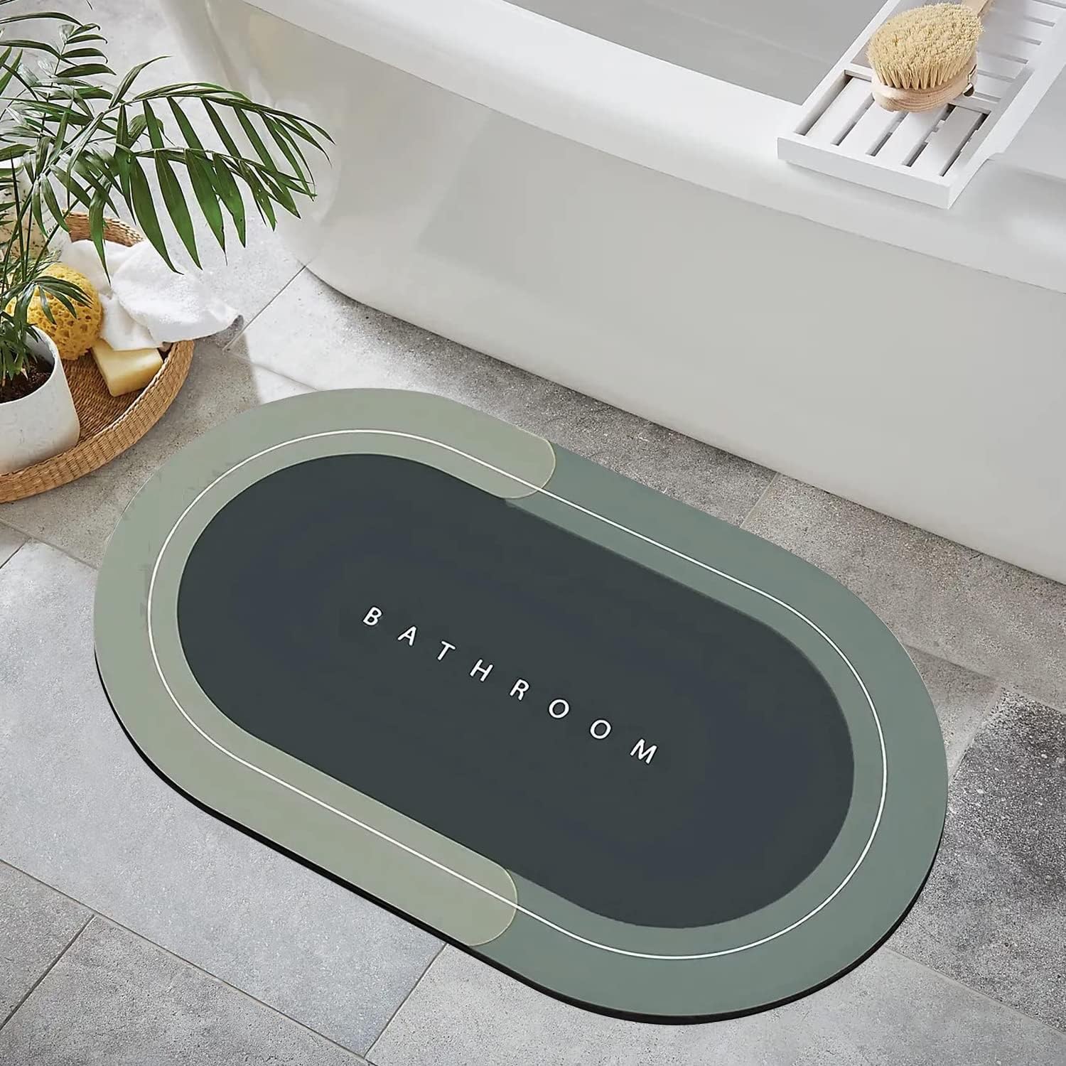 HaRvic Absorbent Bath Mat QuickDrying Bathroom Mats Rubber NonSlip Bath Mat Bathroom Rugs Door Mat Soft Silicone Super Absorbe