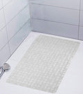 Heart Home Checkered Design Non Slip Bathroom Mat, Bathtub Mat, Shower Mat, Bath Mat with Suction Cups (White)  HEART01084