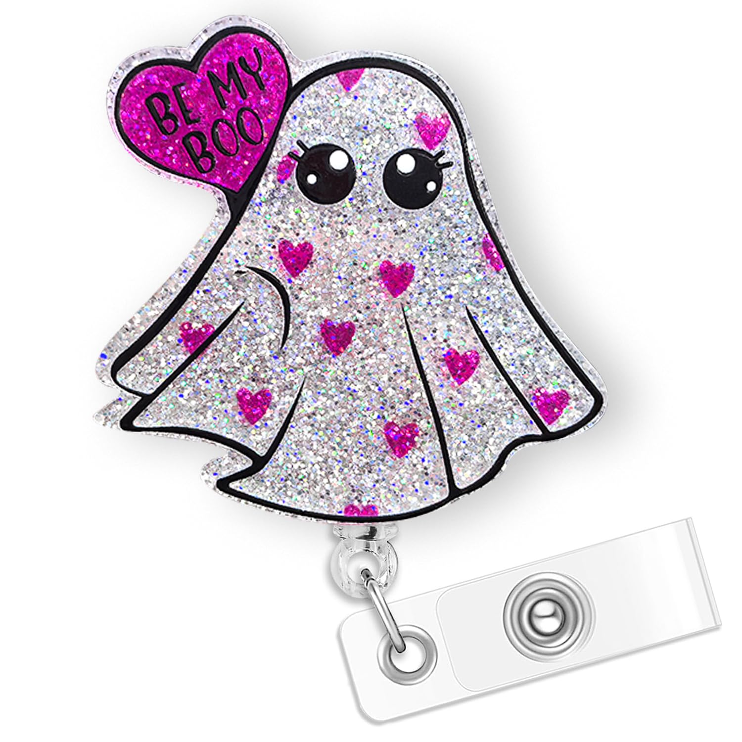 Valentine'S Day Be My Boo Ghost Badge Reel Holder Retractable | Nurse Gifts Cute Spooky Badge Reel With Alligator Clip & 24    D