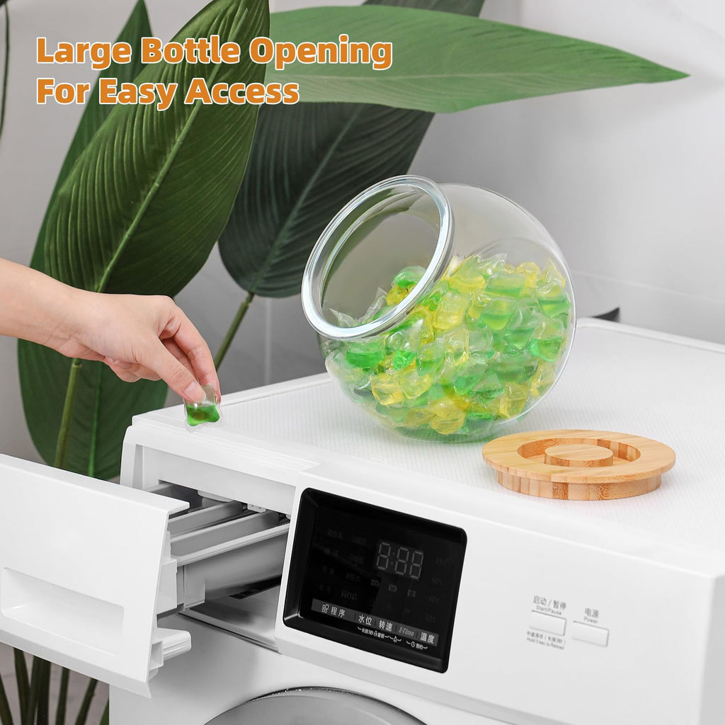 Subekyu Dryer Ball Holder For Laundry Room Organization,0.85 Gallon Laundry Pods Container,Plastic Dishwasher Pods Dispenser,Lau