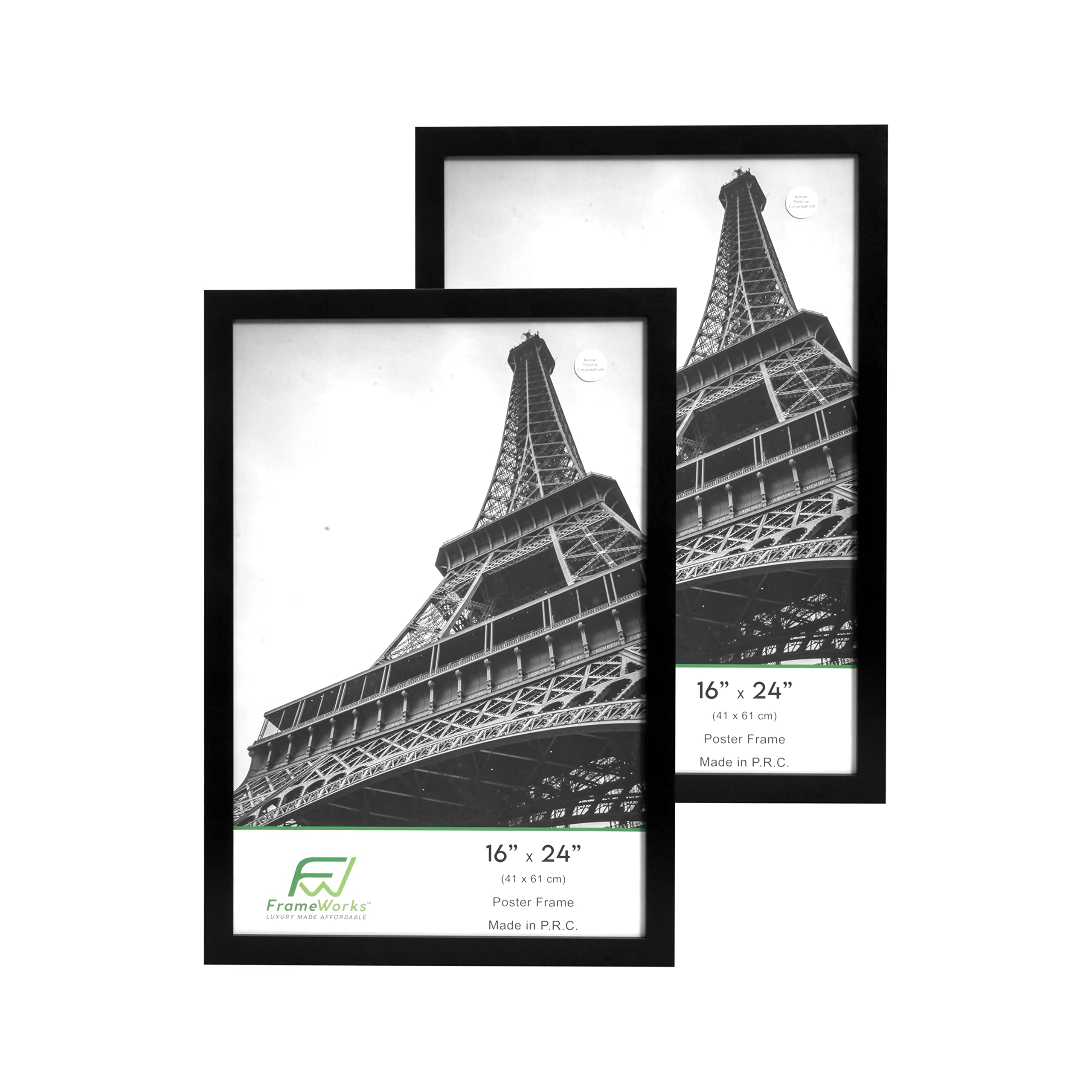 FrameWorks 16    x 24    2-Pack Black Back-Loading Wooden Poster Frame with Classic Edges