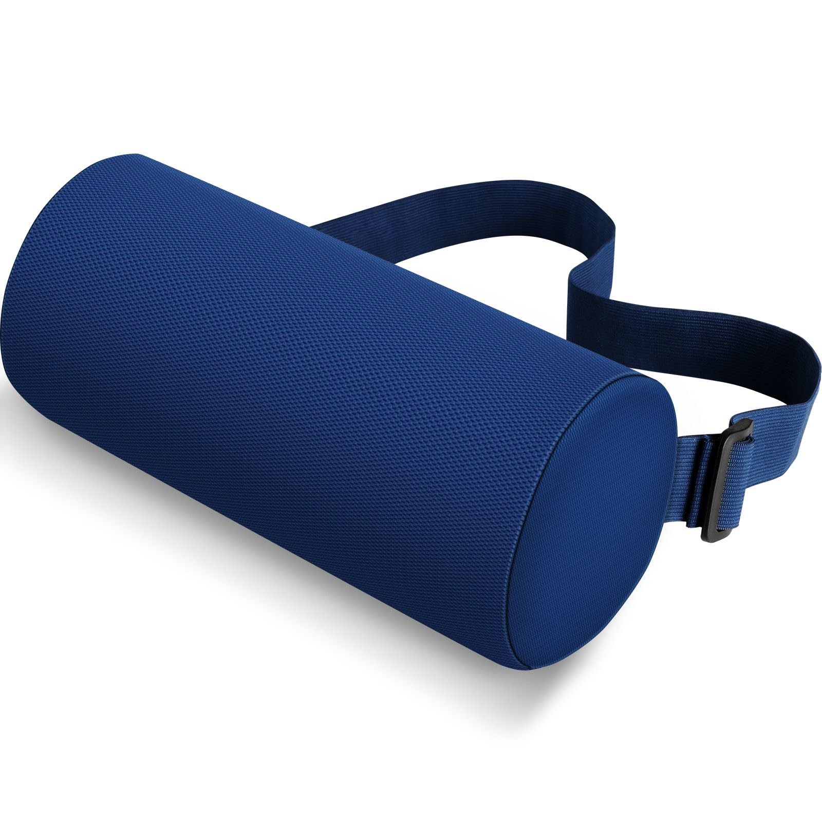 Cushzone Lumbar Roll Support Pillow For Office Chair, Car, Gaming Chair, Memory Foam Back Cushion With Washable Cover For Relieving Back Pain & Improving Posture,Blue