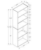 Monarch Specialties I BOOKCASE-72 H/Grey with 5 Shelves Bookcase, Gray