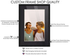 Countryarthouse 24X36 Frame Black Solid Wood With Black Mat | 28X40 Frame Matted To 24X36 | Includes Uv Acrylic Plexiglass, Foam