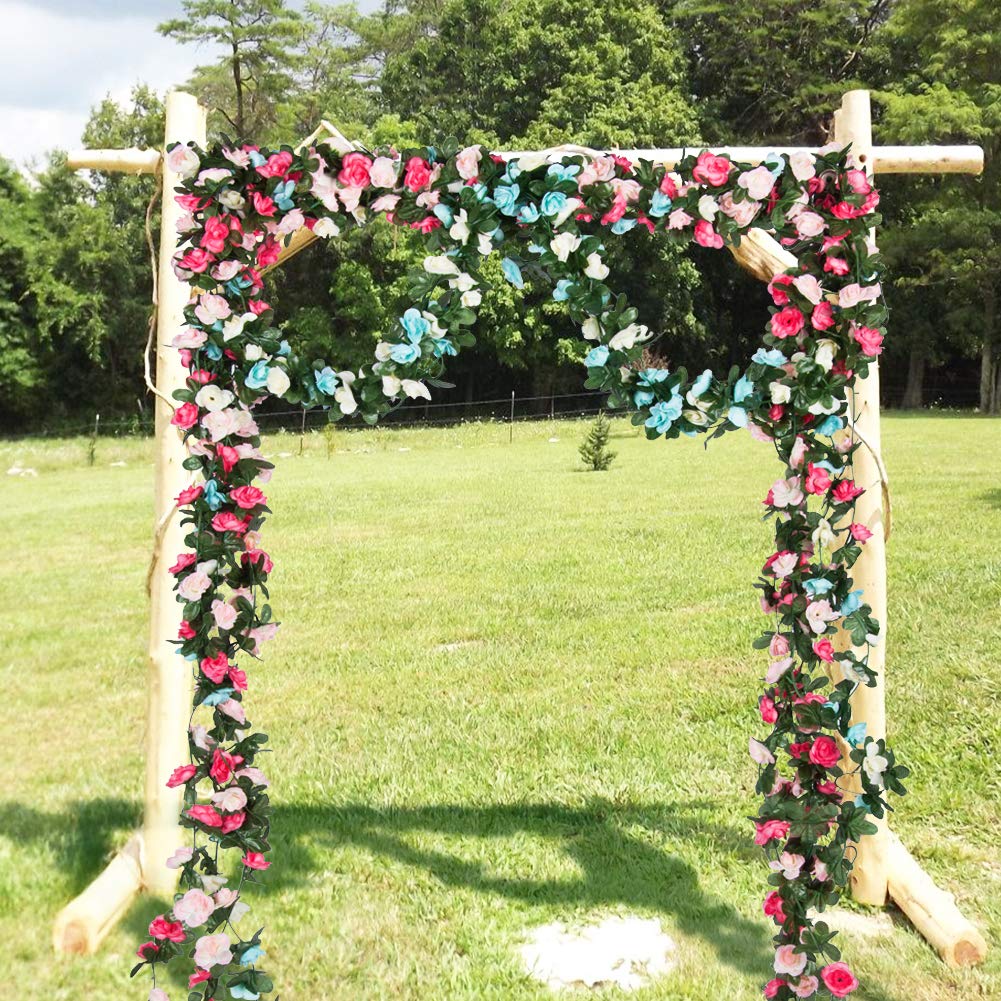 Miracliy 8 Pack 65 Ft Flower Garland Decorations Plastic Artificial Flowers For Wedding Decoration Photo Booth Backdrop