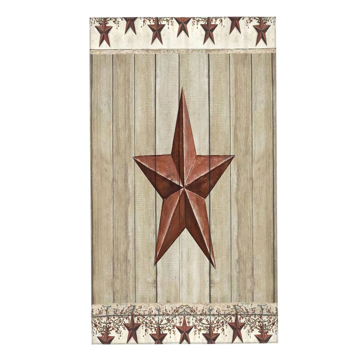 COVASA Hand Towels for Bathroom,Set of 2,Rustic Barn Western Texas Star and Primitive Berries On Country Wooden Plank,Soft Absor
