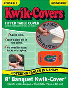 Collegiate Kwik-Covers Rectangle Plastic Table Covers, Bundle Of 2 (University Of Florida, 8')