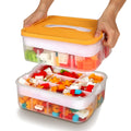 Kids Toys Storage Organizer for Lego Clear Building Blocks Container Box with Baseplate Lids 2 Layers Stackable Playroom Organiz