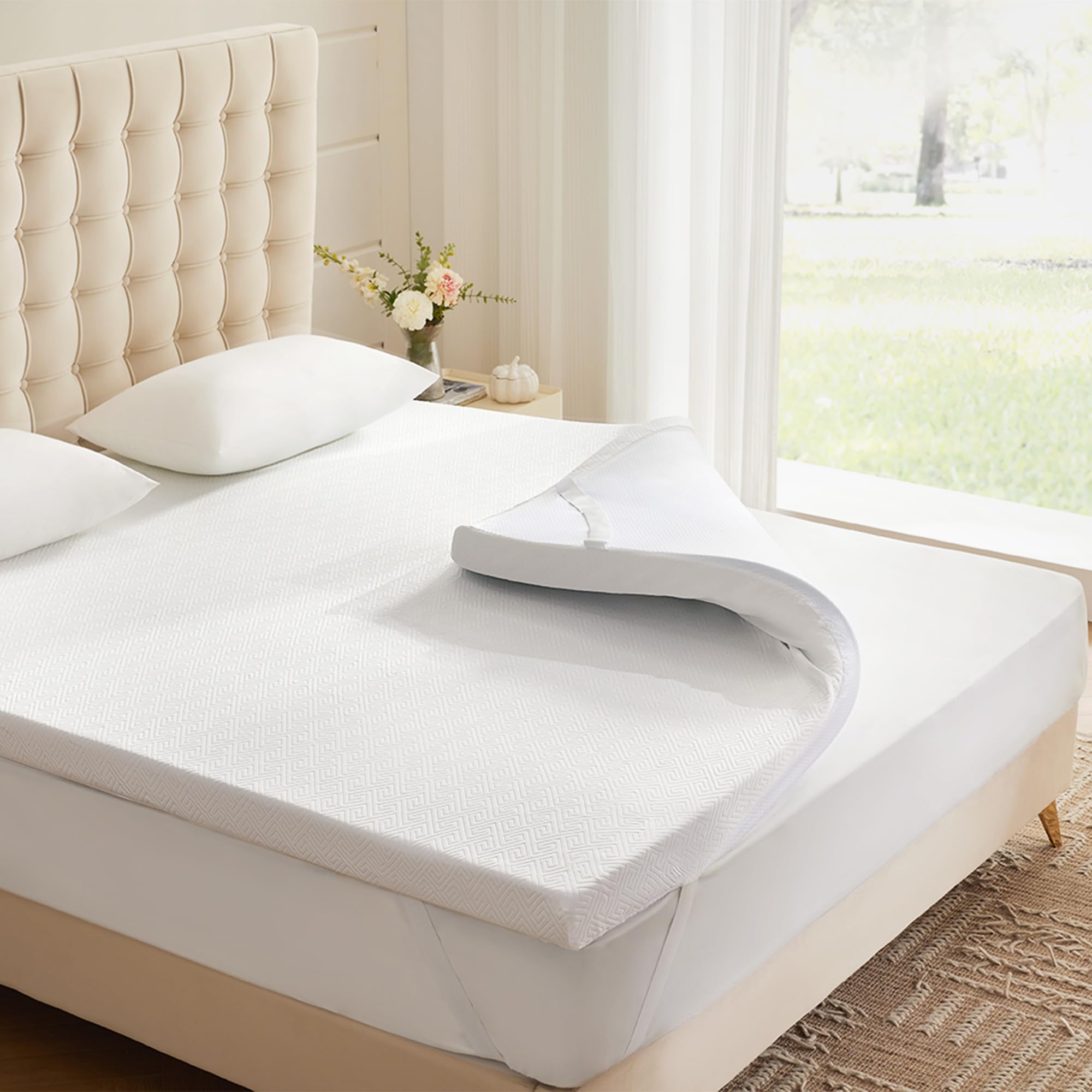 Eiayeebil 3 Inch Memory Foam Mattress Topper Twin, Memory Foam Pad With Removable & Washable Cover, Bed Topper For Back Pain, No