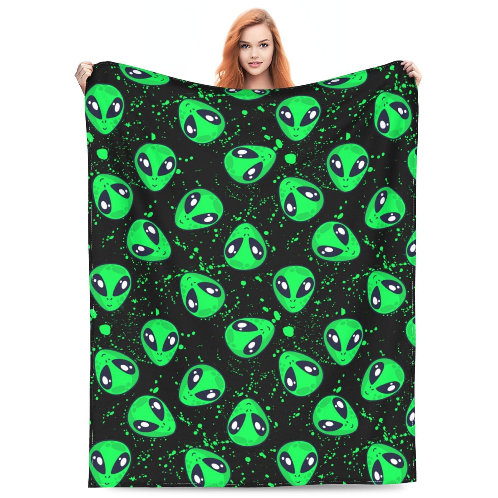 Alien Throw Blanket Soft Cozy Plush Warm Fleece Blanket For Sofa Couch Bed 80'X60'