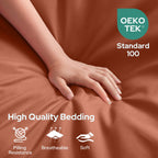 Homeideas Queen Size Terracotta Bed Sheets - 6 Piece Set (Burnt Orange) - Extra Soft Brushed Microfiber 1800 Bedding Rust Sheets, Deep Pocket, Wrinkle & Fade Free