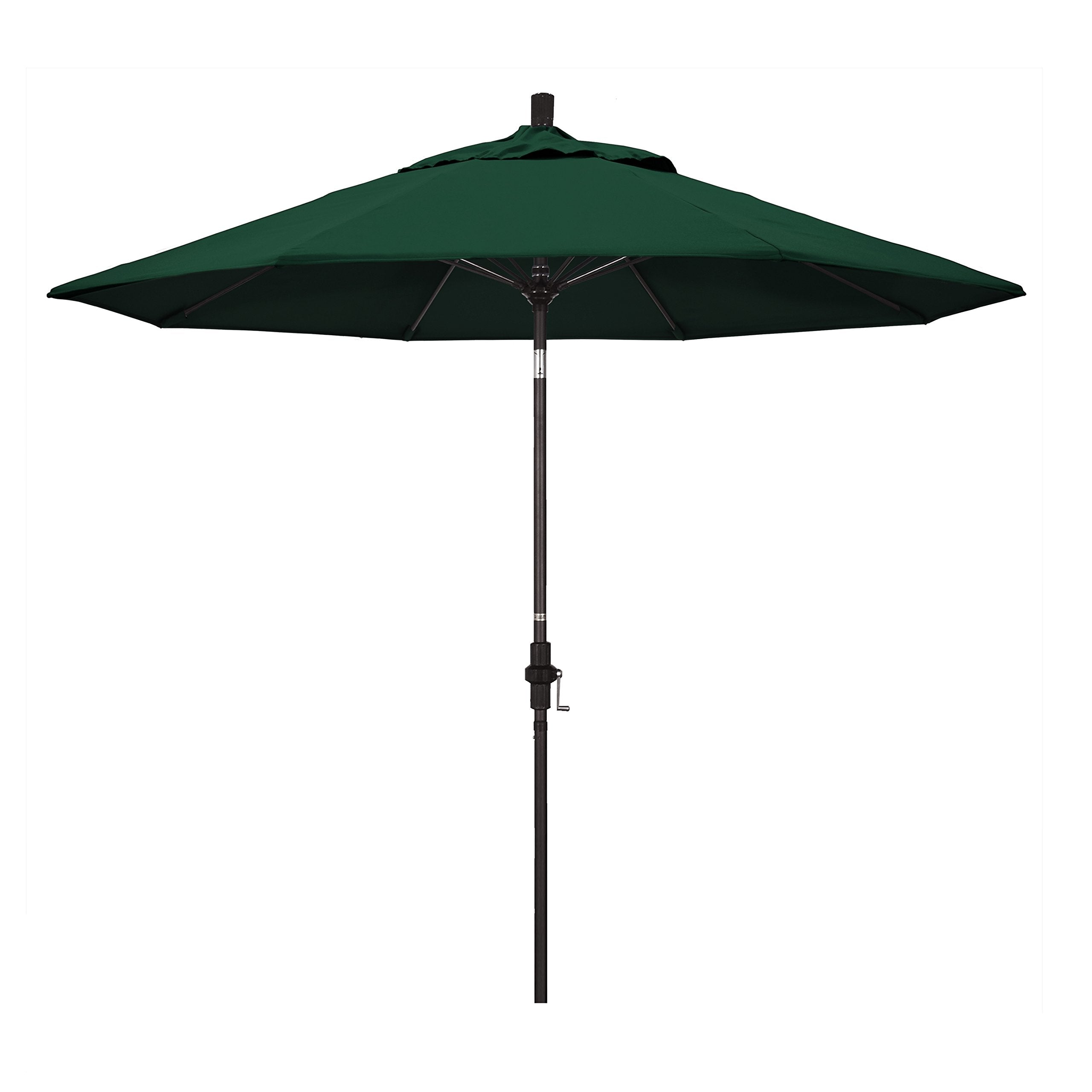 California Umbrella GSCUF908117-5446 9 Round Aluminum Pole Fiberglass Rib Market Patio Umbrella, 9-Foot, Forest Green