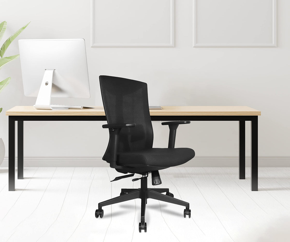 Innowin Henry Medium Back Ergonomic Office (Black)| 3 Years Warranty