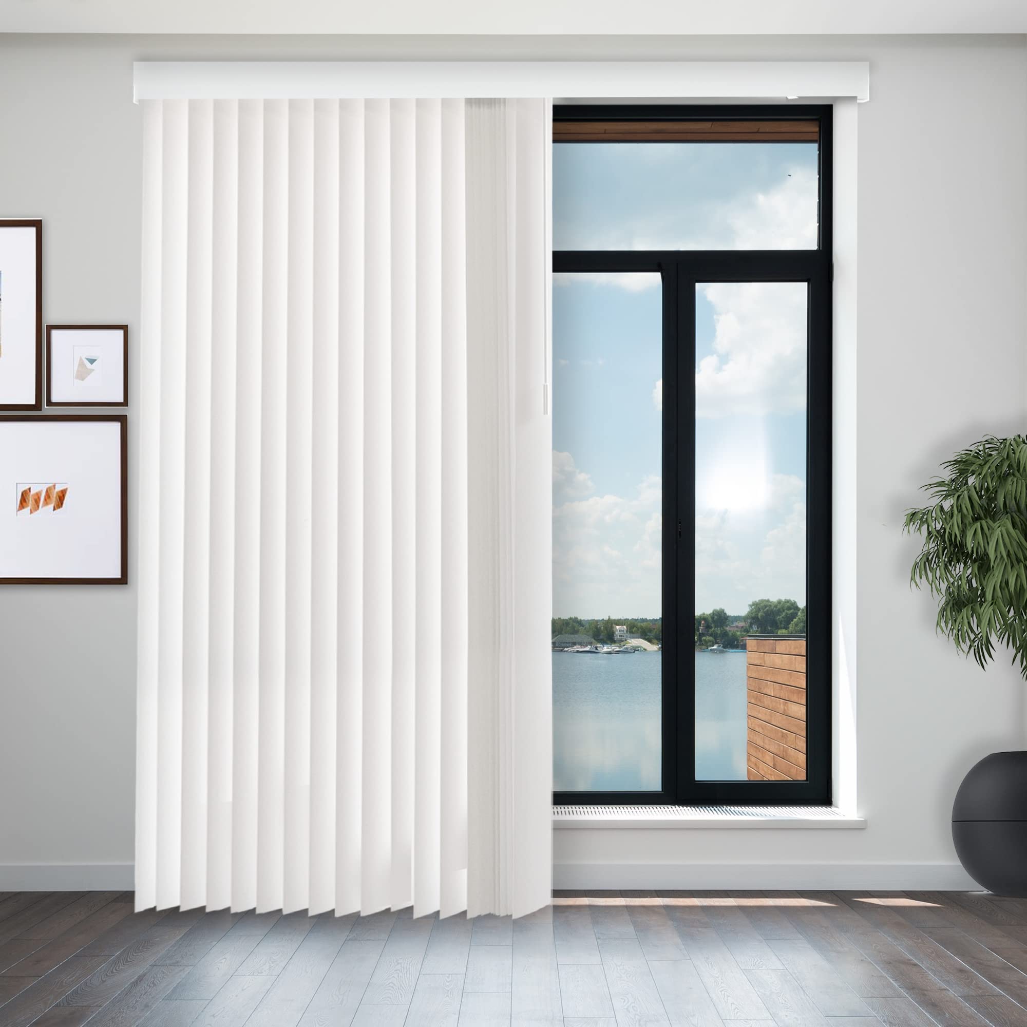 CHICOLOGY Vertical Blinds , Door Blinds & Shades , Blackout Window Shade , Vertical Blinds for Doors , Sliding Blinds Oxford Whi