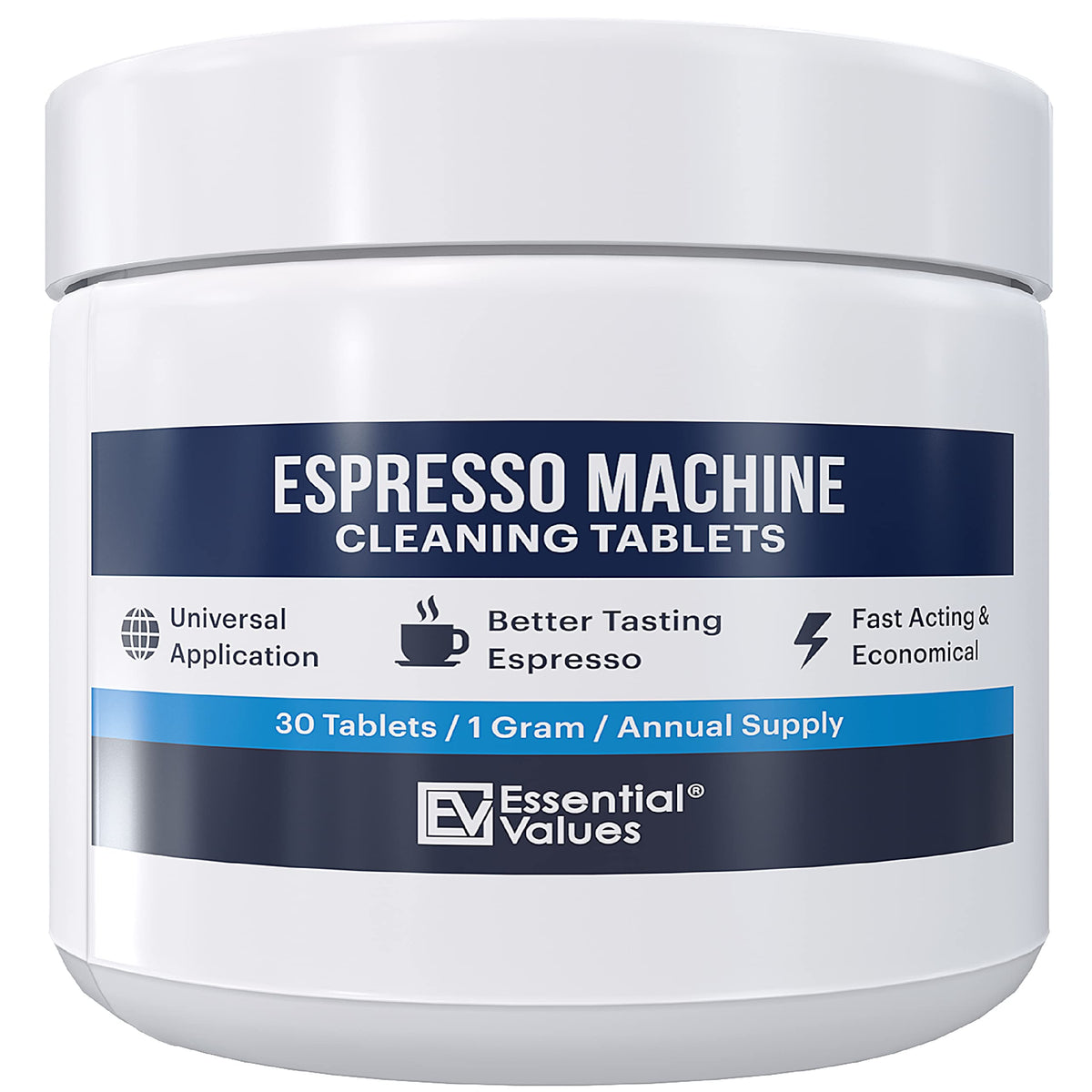 Essential Values Espresso Machine Cleaning Tablets (30 Tablets), Compatible With Breville Barista Express, Gaggia, Delonghi, Jur