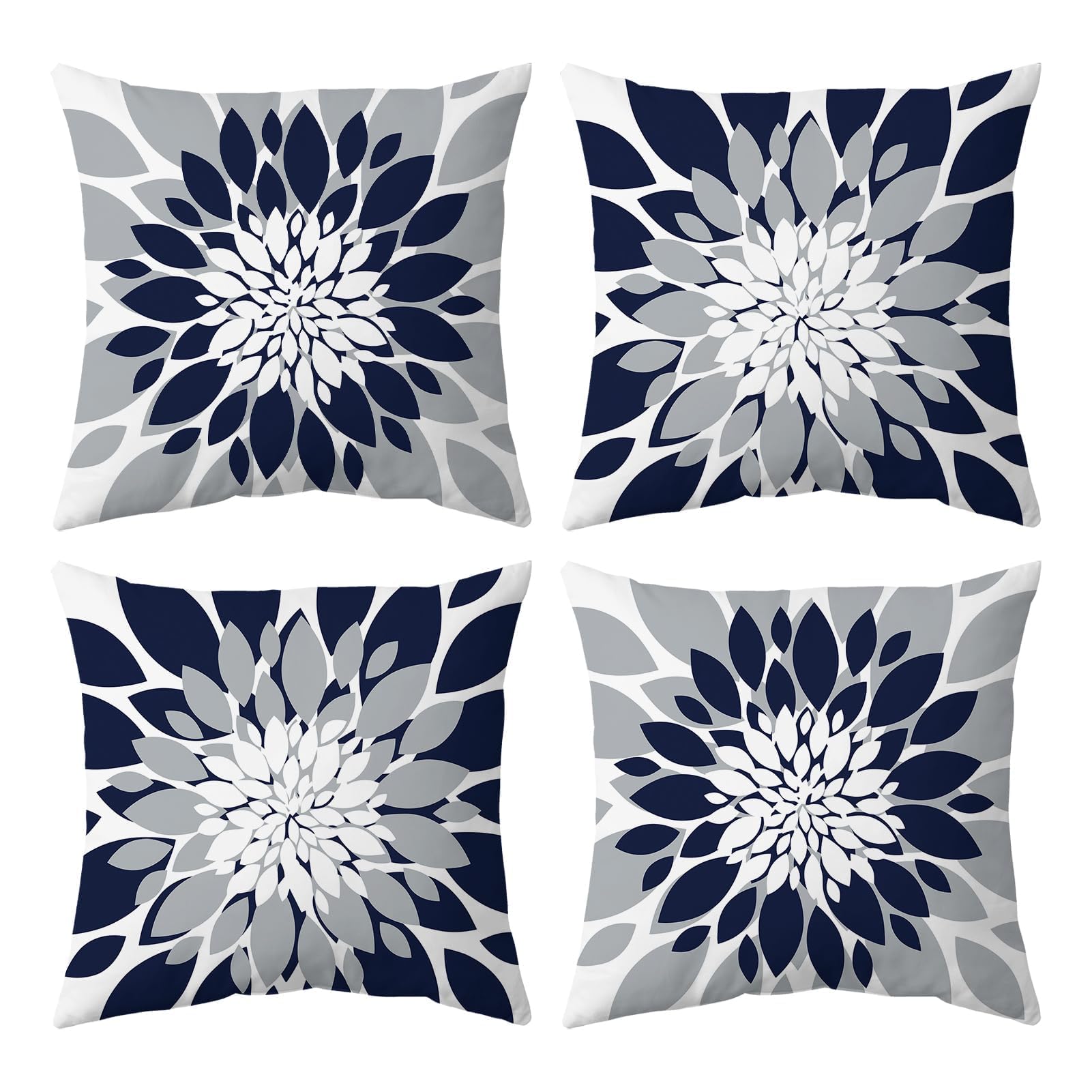 Qahing Pack Of 4 Outdoor Waterproof Pillow Covers 18X18 Decorative Outdoor Throw Pillows Garden Square Cushion Cases For Patio F