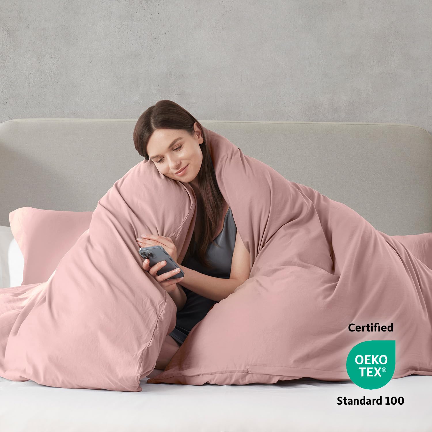 Nestl Twin Duvet Cover Set - Soft Prewashed Blush Pink Duvet Cover Twin/Twin Xl, 2 Piece, With Zipper Closure, 1 Duvet Cover 68X90 Inches And 1 Pillow Sham - No Comforter
