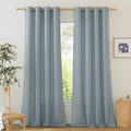 Nicetown Thick Flax Linen Stone Blue Curtains For Living Room, Grommet Vertical Drapes Linen Blend Curtains Privacy Added With Light Filtering For Villa/Bedroom, W55 X L90, 1 Pair