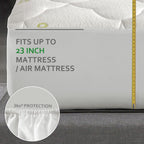 California King Air Mattress Pad, Thick Quilted Mattress Topper Cal King, Soft Breathable And Noiseless Down Alternative Fiber Pillow Top Mattress Cover With Deep Pocket Fits Up To 23 Inch Mattress