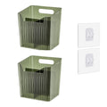 Set Of 2 Storage Organizer Bins Wall Mounted Shower Caddy, Bathroom shelves Stackable Clear Plastic Toothbrush Holder Adhesive H