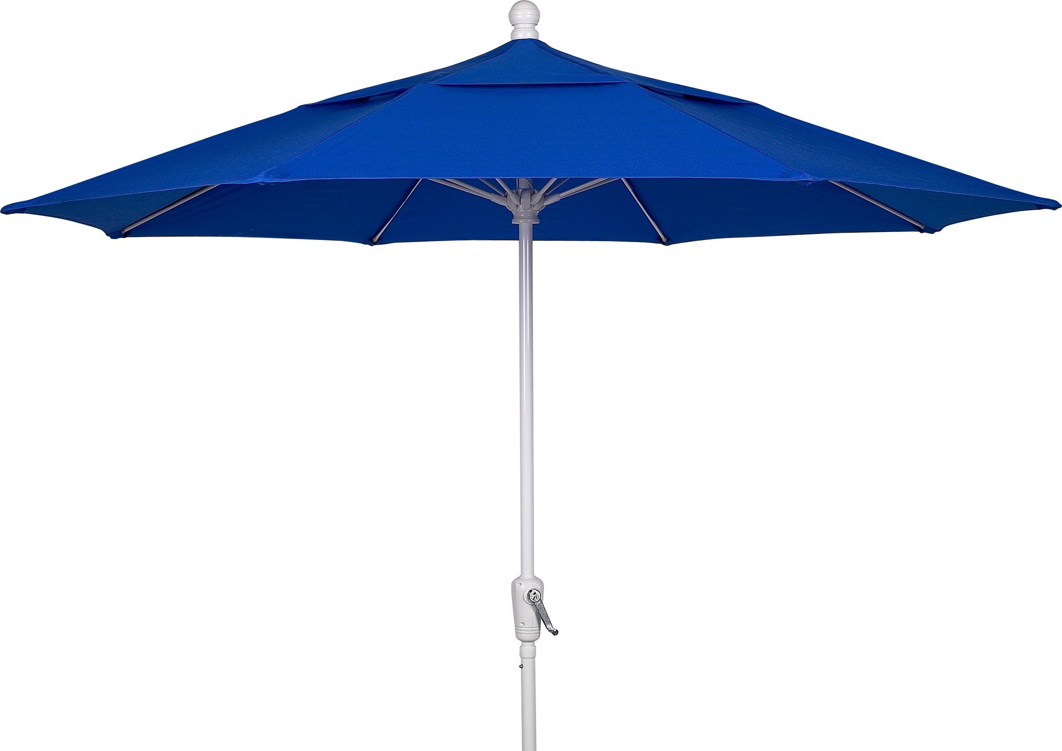 FiberBuilt Umbrellas Patio Umbrella, 9 Foot Pacific Blue Canopy and White Pole