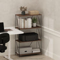 Furinno Wire 4-Tier Industrial Style Metal Frame Bookcase, Display Shelf, 24 Wide, Walnut Cove