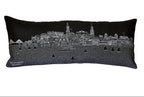 HomeRoots Grey 24' Black Charleston Nighttime Skyline Lumbar Decorative Pillow